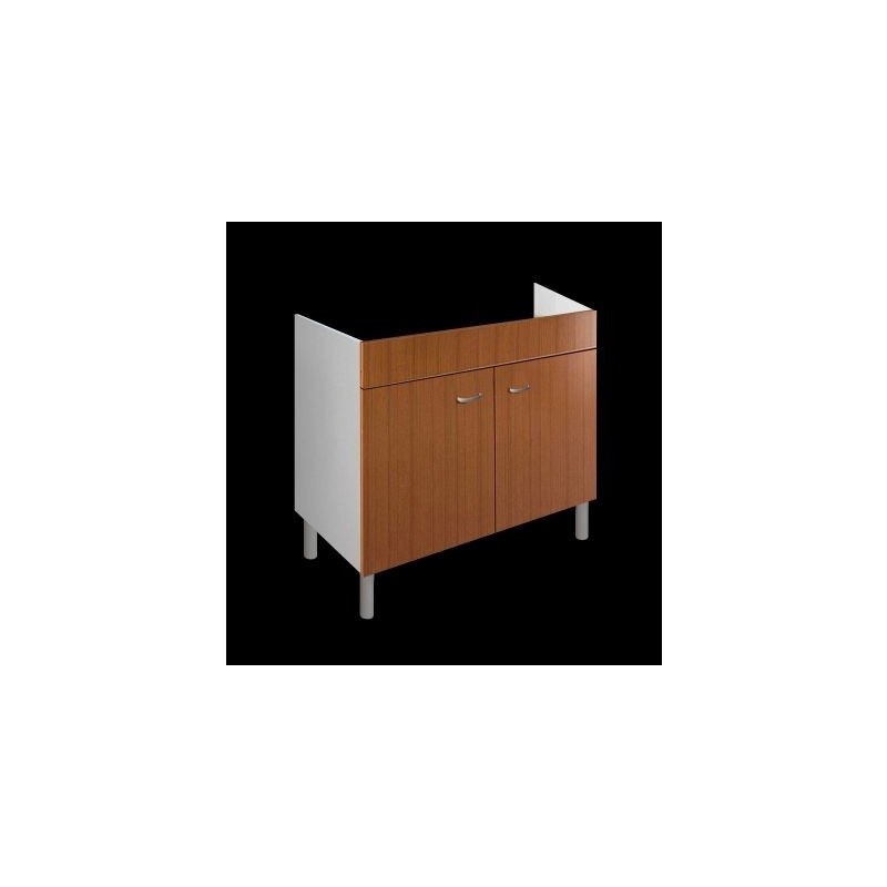 Mobile sottolavello a 2 ante Teak per lavello inox 80x50 cm. - 1