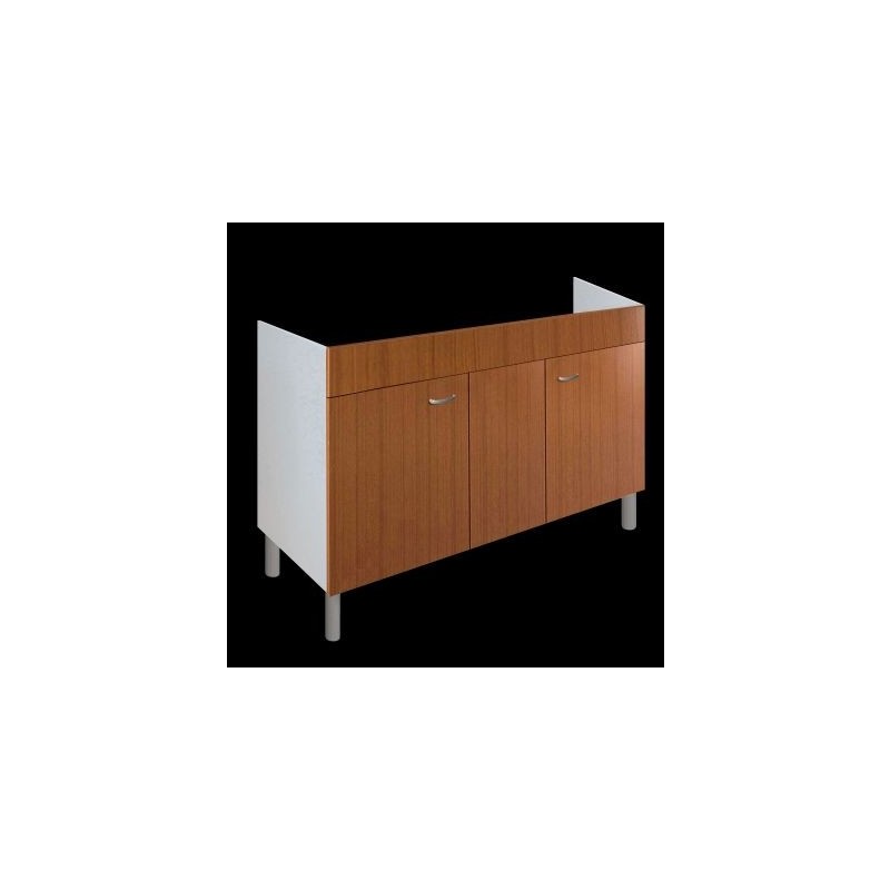 Mobile sottolavello a 2 ante Teak per lavello inox 120x50 cm. - 1