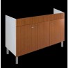 Mobile sottolavello a 2 ante Teak per lavello inox 120x50 cm. - 1