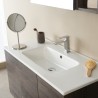 Mobile sospeso 100X46 ,con ante e lavabo in ceramica - 3