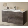 Mobile sospeso 100X46 ,con ante e lavabo in ceramica - 1