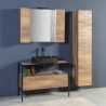 IRON WOOD 85 - STRUTTURA IN FERRO CM 85 + MOBILE CON CASSETTO APERTURA PUSH CM 80 + TOP CM 80 P/LAVABO - 3