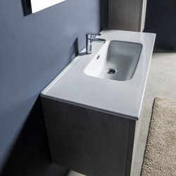 Mobile sospeso 70X46 ,cassetti e lavabo in ceramica - 2